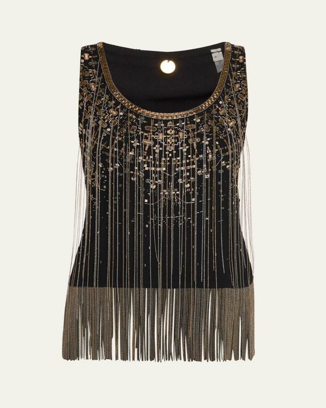 Lilit Chain Fringe Sleeveless Blous